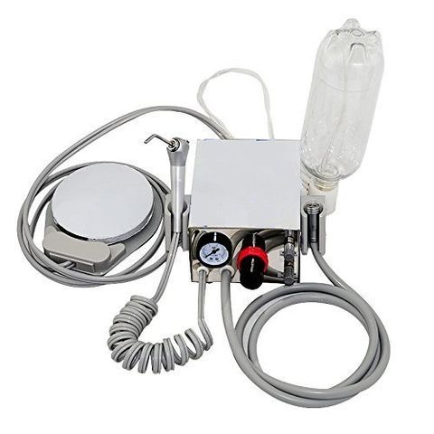 Mini unidad dental con: 1 jeringa triple ,conector para pieza de mano de alta y baja vel. manometro, sistema flush ,regulador spray y pedal